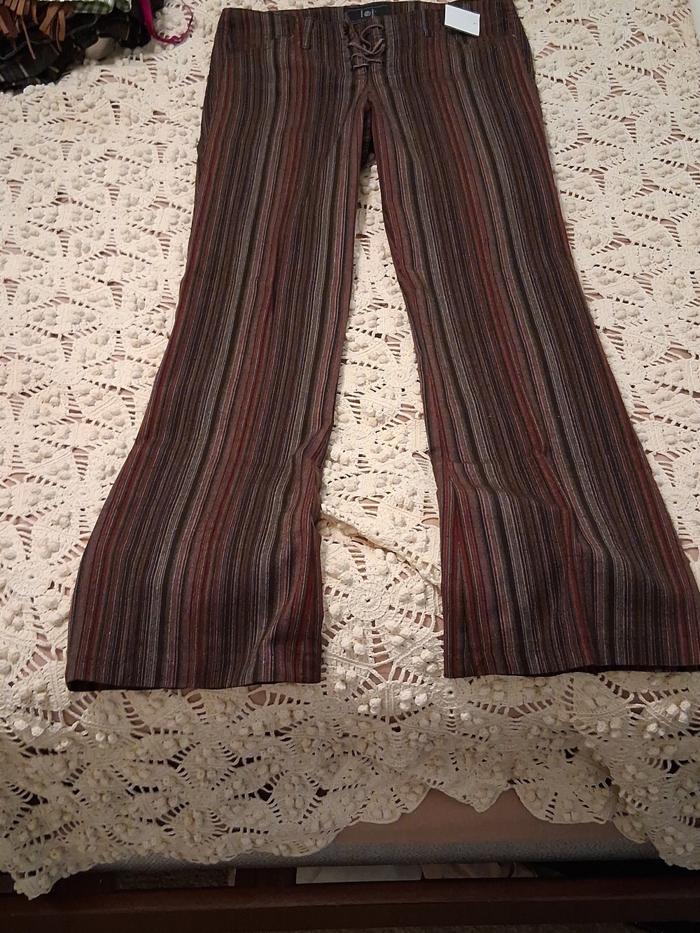 Lei Striped Flare Leg Pants - Multi Stripe